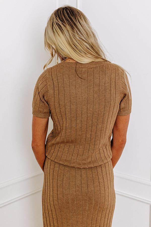 Cider Sweetness Knit Top In Mocha Product Image