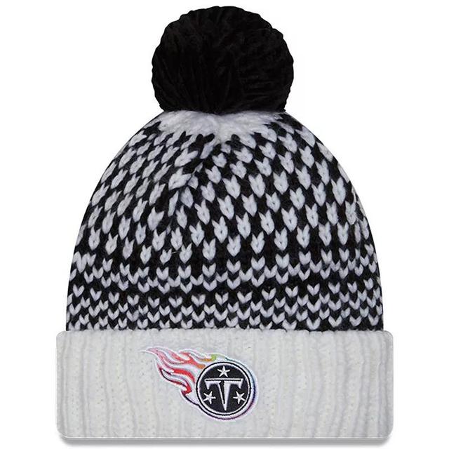 Womens New Era /White Tennessee Titans 2023 NFL Crucial Catch Cuffed Pom Knit Hat Product Image