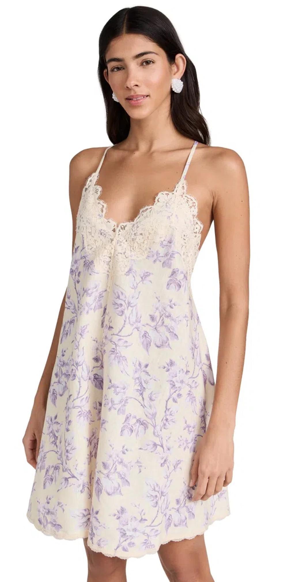 ZIMMERMANN Halliday Lace-trimmed Floral Linen Slip Dress In Yellow Product Image