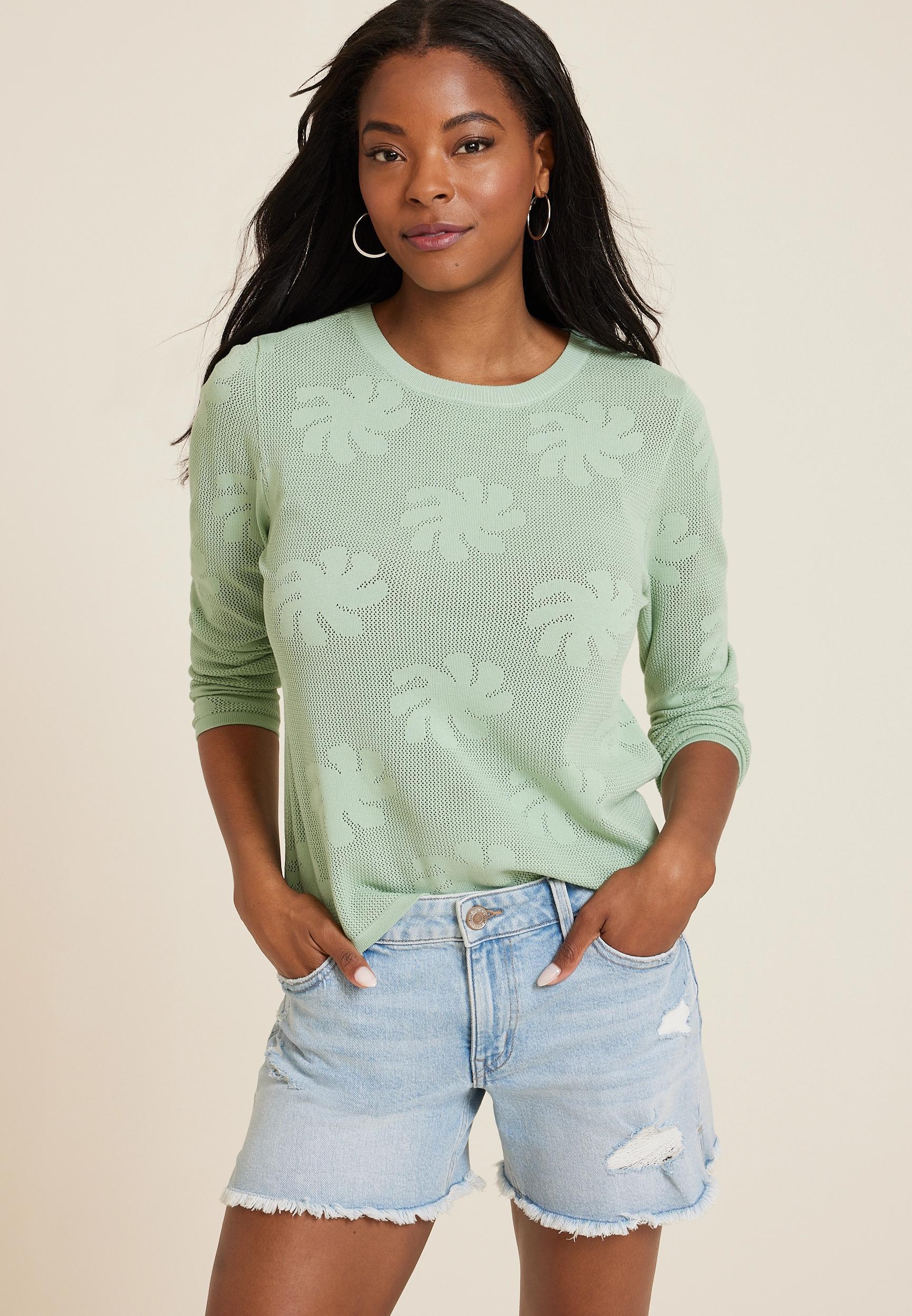 Mesh Floral Stitch Sweater Product Image