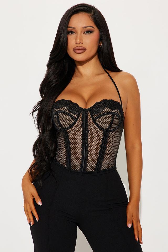 Only On Your Mind Corset Top - Black Product Image