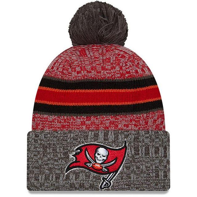 Mens New Era /Pewter Tampa Bay Buccaneers 2023 Sideline Sport Cuffed Pom Knit Hat Product Image