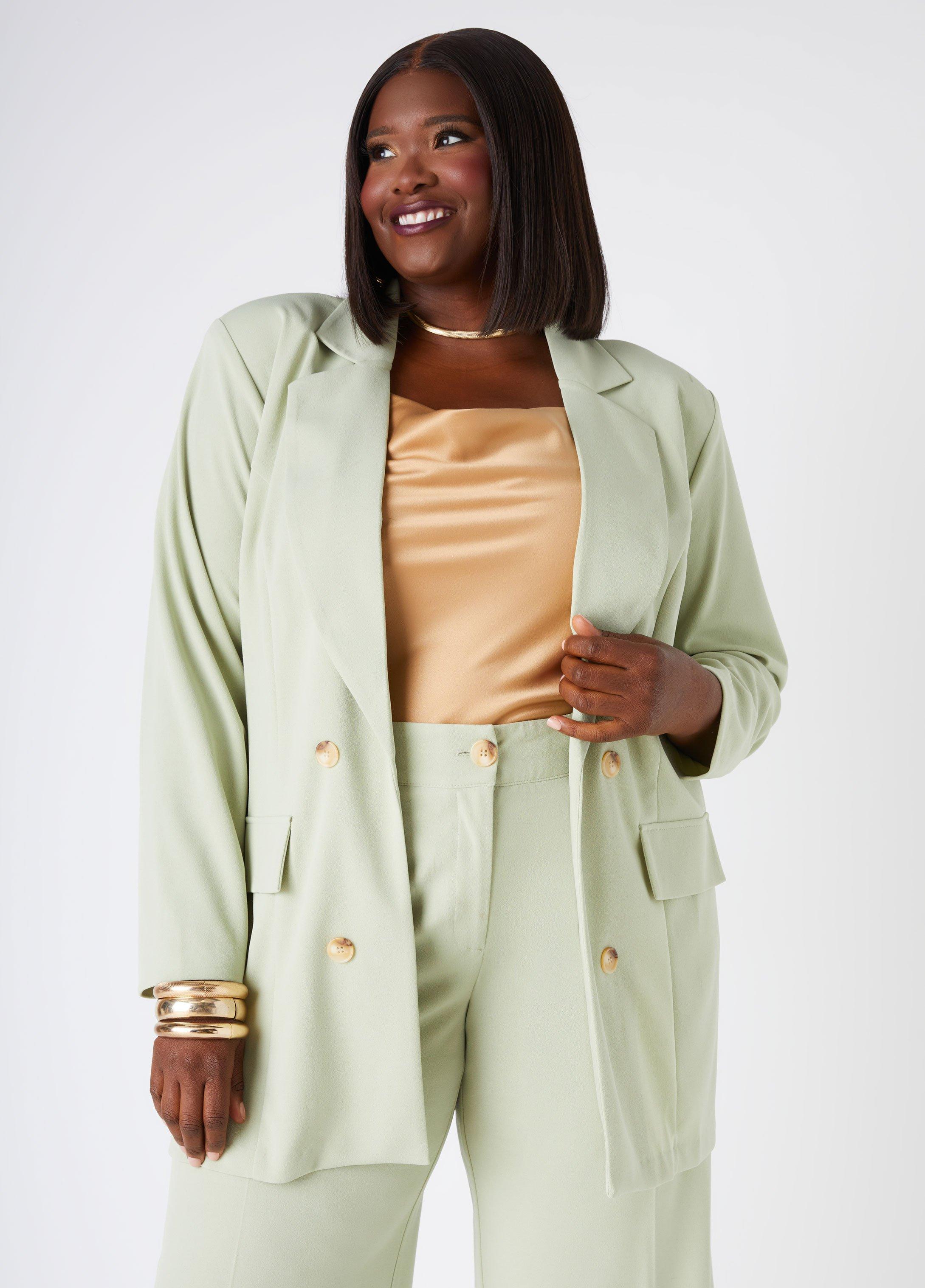 Plus Size Crepe Boyfriend Blazer Ashley Stewart Product Image