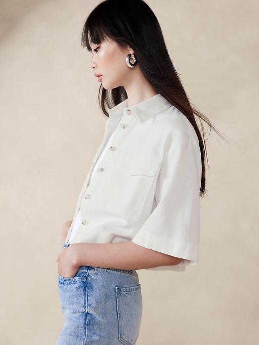 Hemp-Cotton Cropped Shirt Product Image