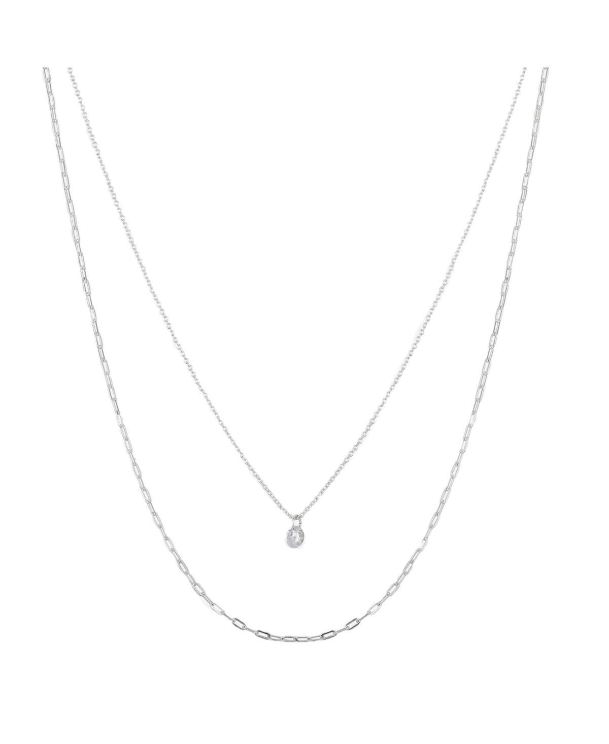 ModaSport Clear Cubic Zirconia Stone Layered Necklace Product Image