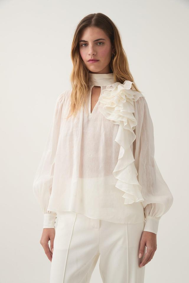 Aura Frilled Tie Blouse Female Product Image