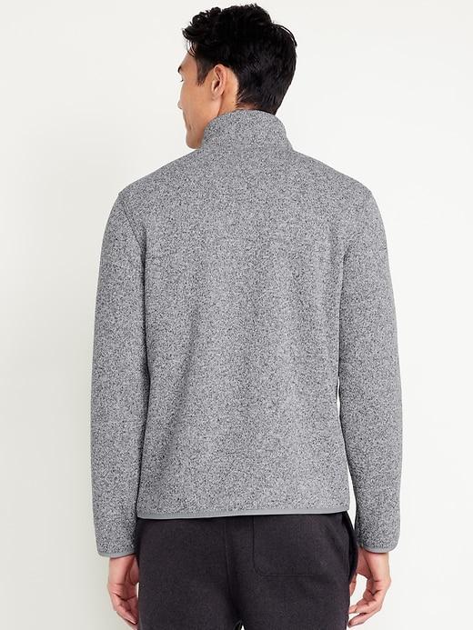 Sherpa-Lined Sweater Fleece Zip Jacket Product Image