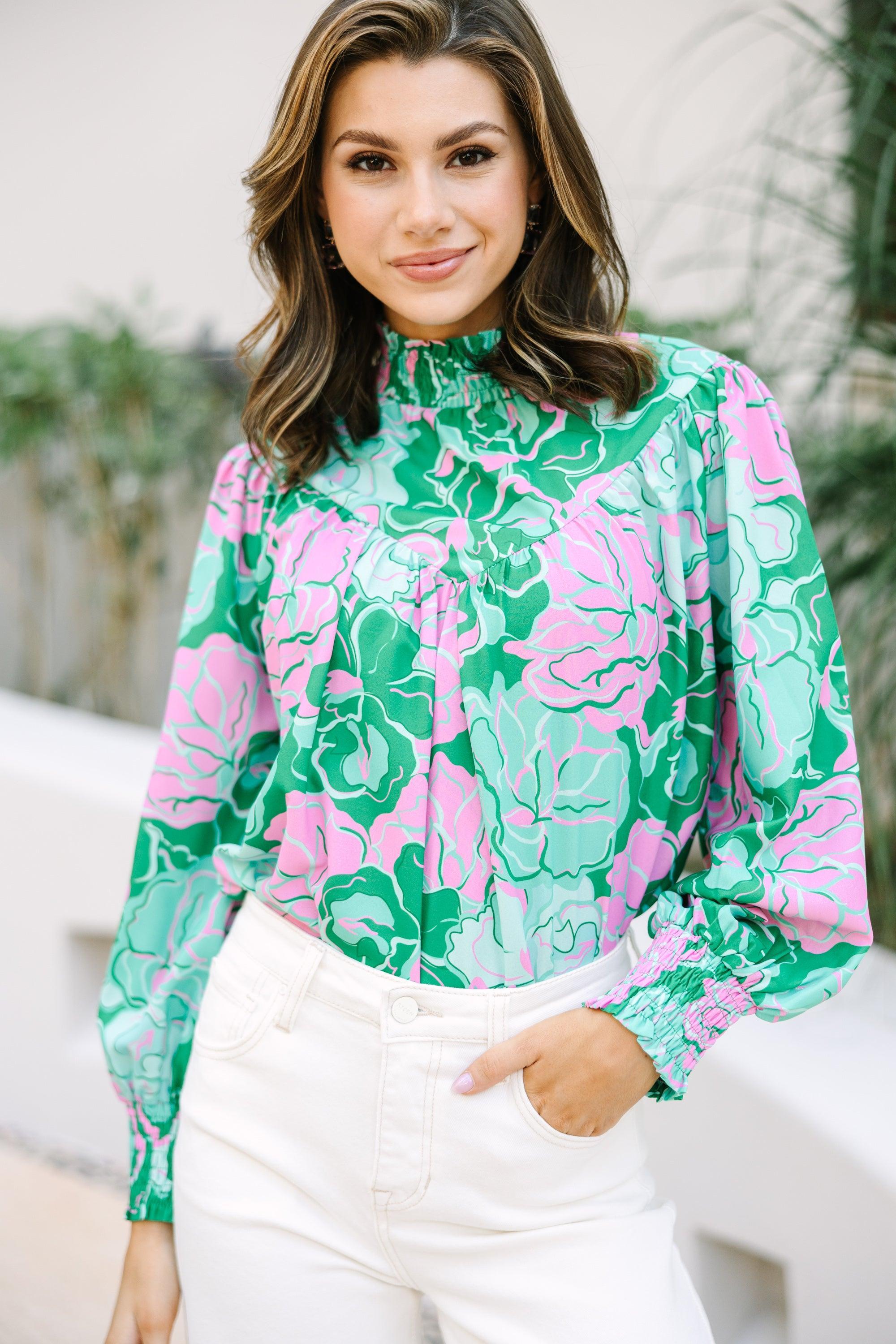 All In Green Floral Blouse Female Product Image