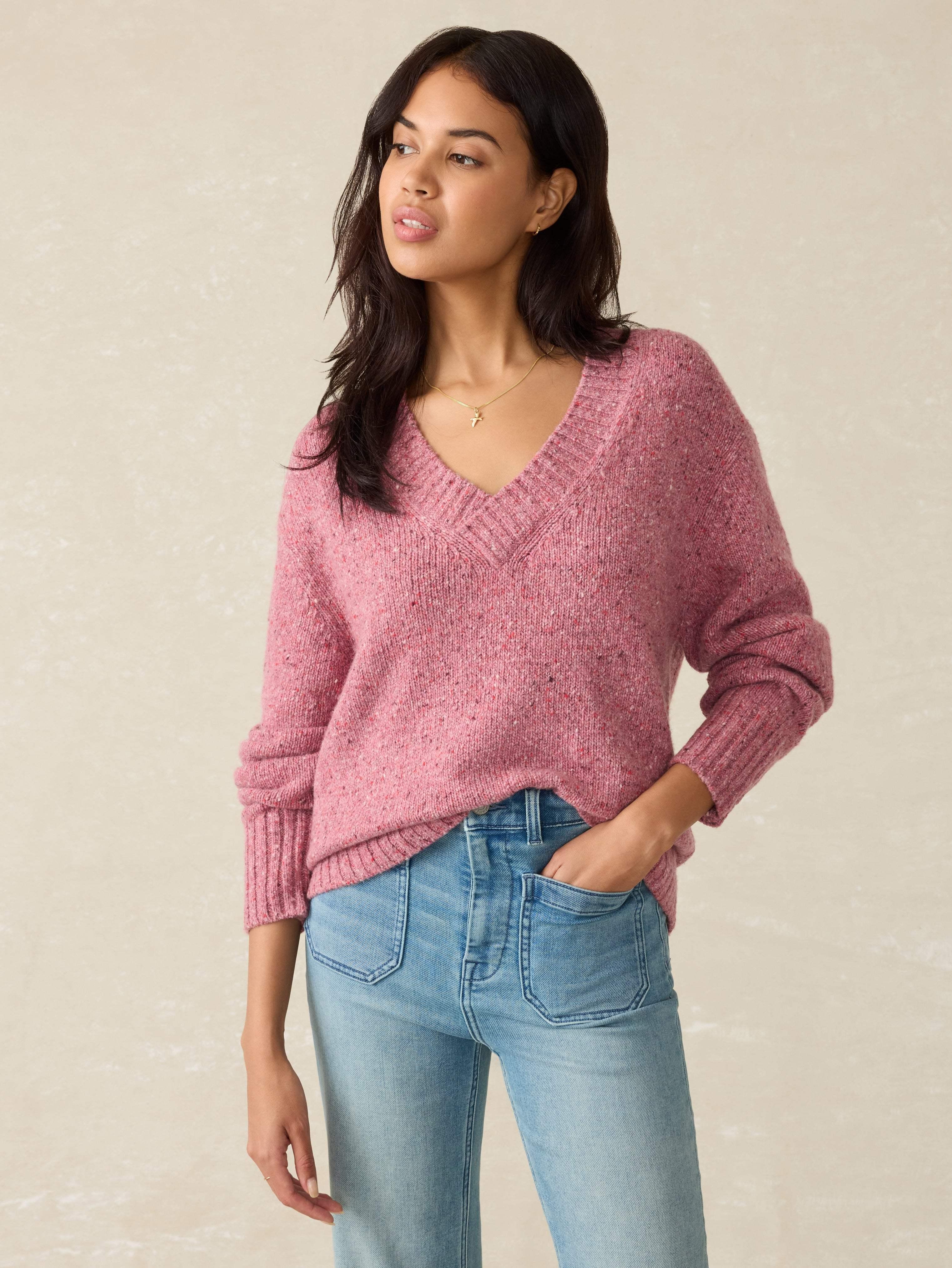 Driftwood Donegal Sweater - Berry Shake Female Product Image