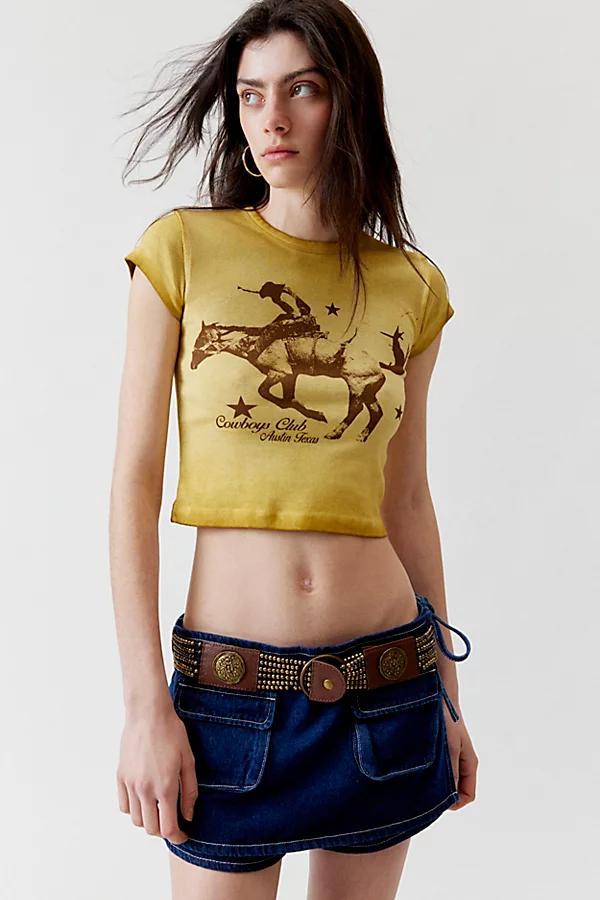 Urban Outfitters Cowboys Club Washed Baby Tee Womens at Urban Outfitters Product Image