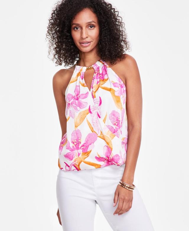 I.n.c. International Concepts Womens Floral-Print Halter Top, Created for Macys Product Image