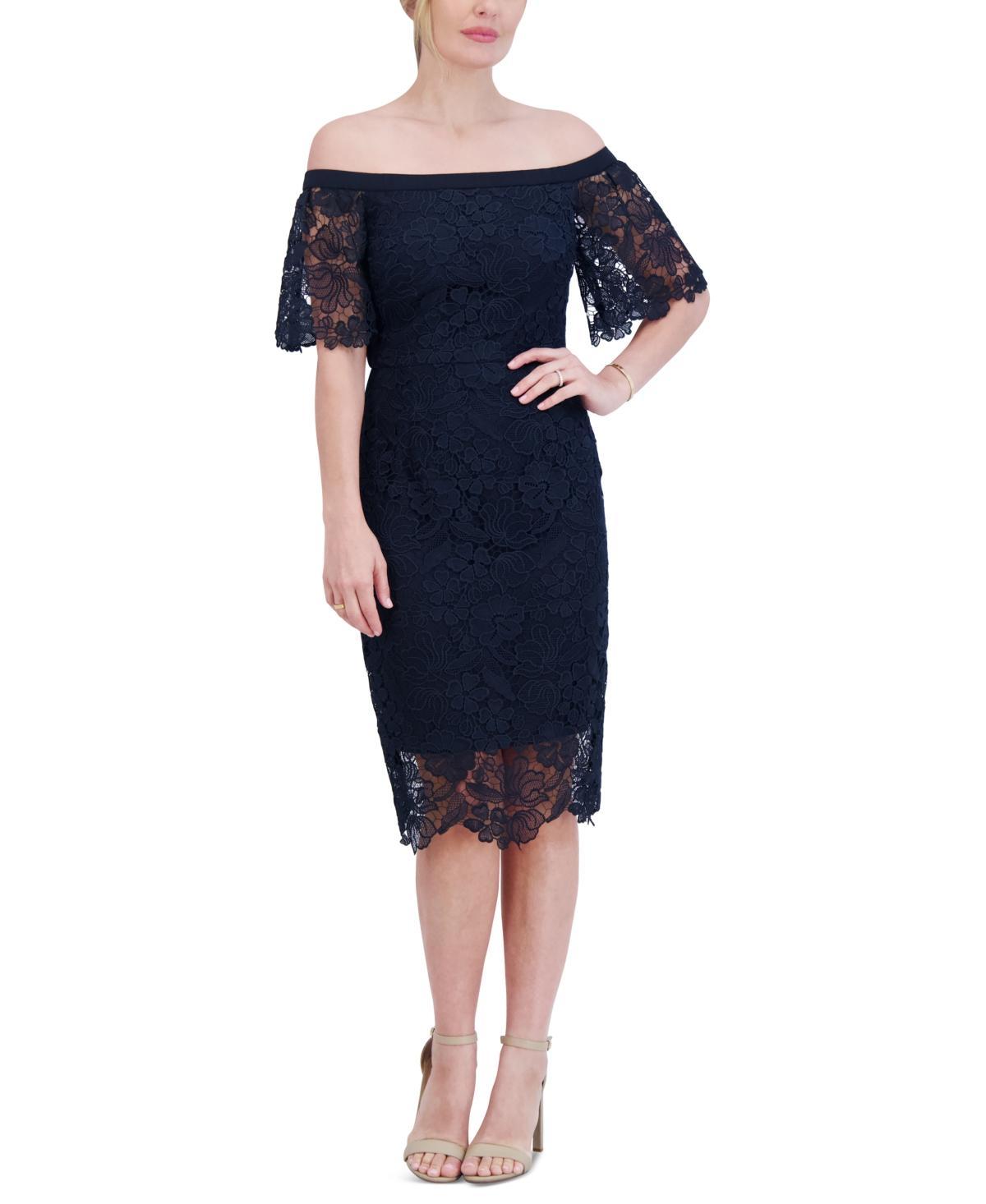 Women's Lace Off-The-Shoulder Midi Dress Product Image