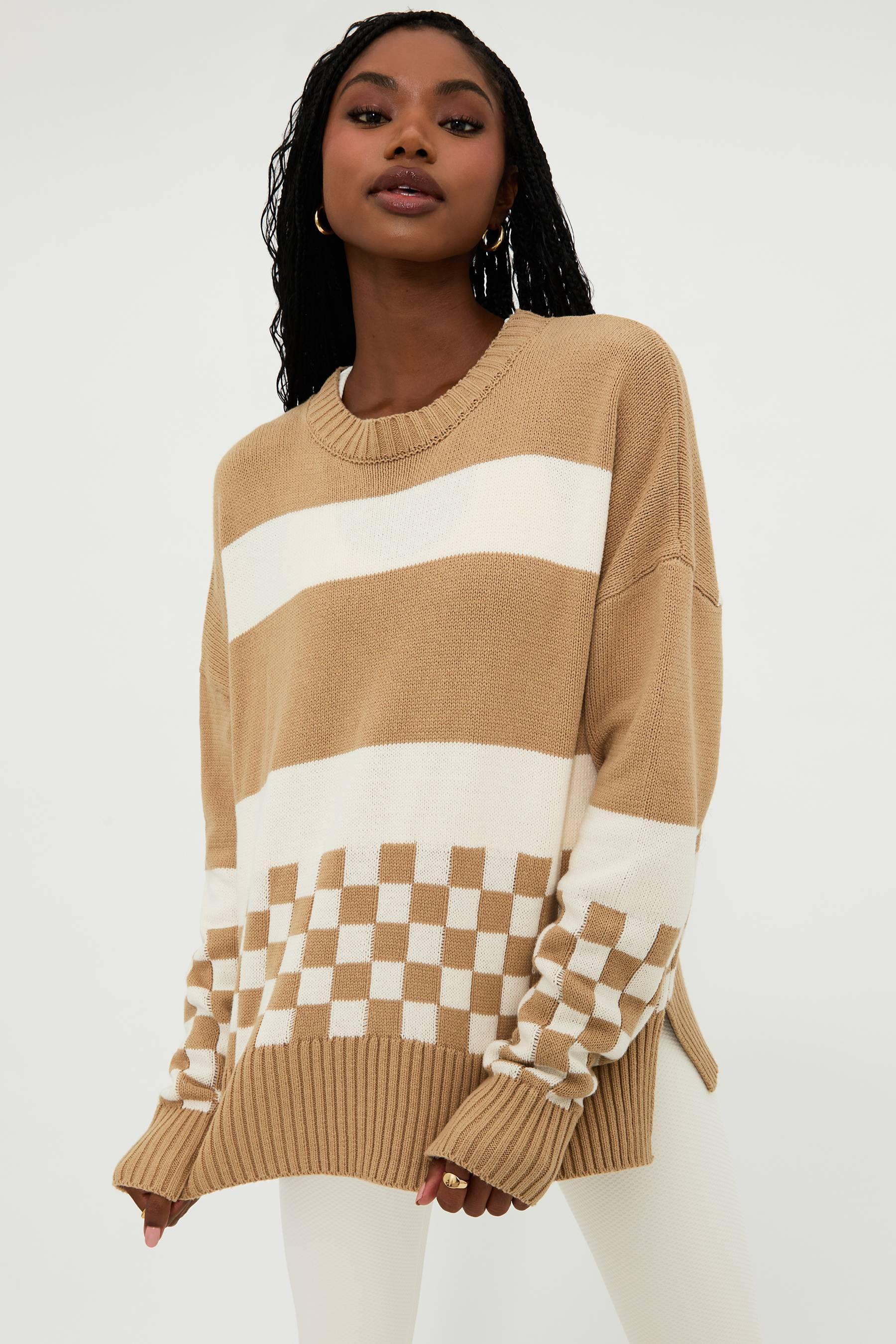 Callie Sweater Taupe Check product image