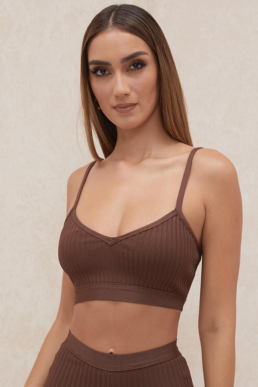 Evie Chocolate Bandage Bralette Product Image