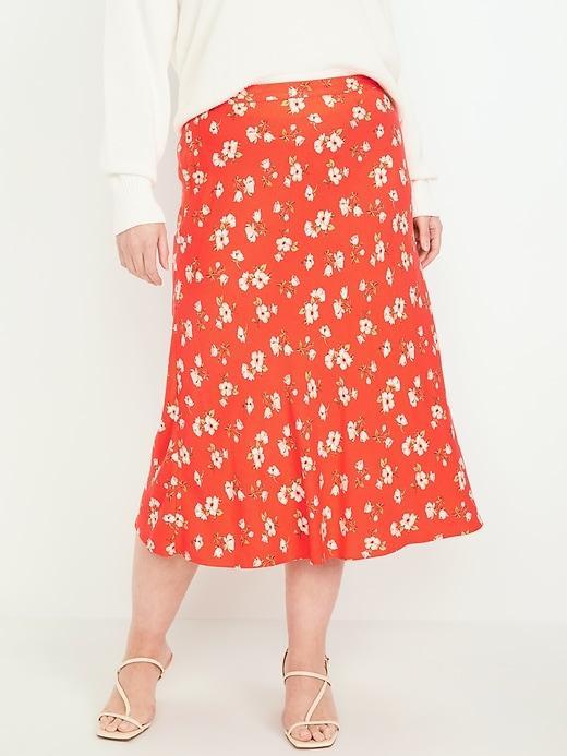 Crepe A-Line Midi Skirt Product Image