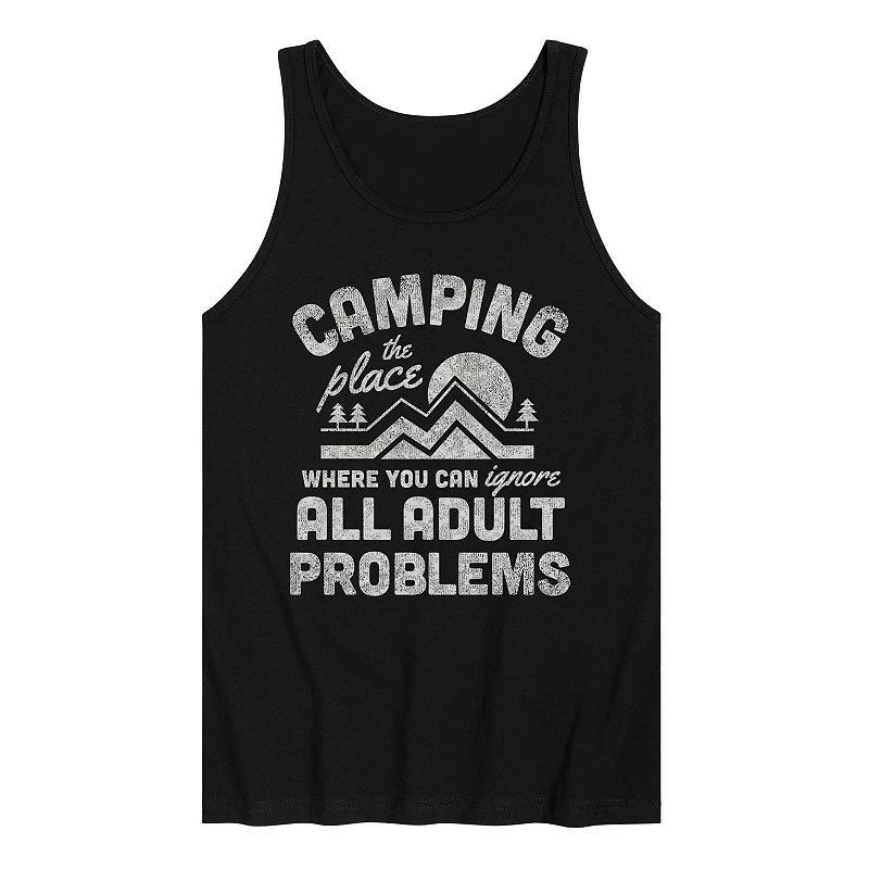 Mens Camping Ignore Adult Problems Graphic Tank Top Product Image