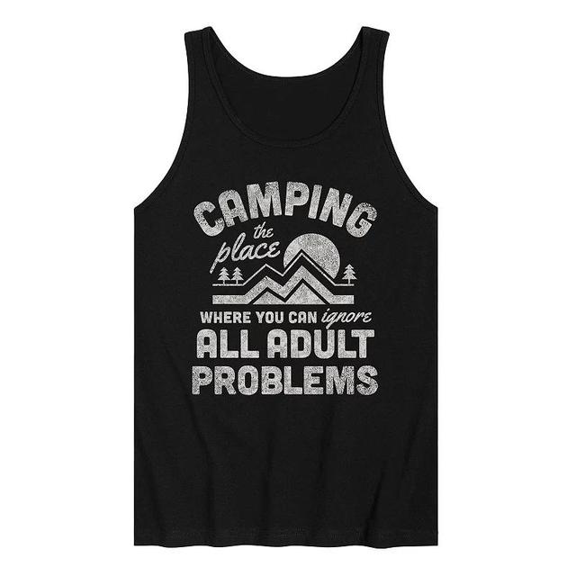 Mens Camping Ignore Adult Problems Graphic Tank Top Product Image