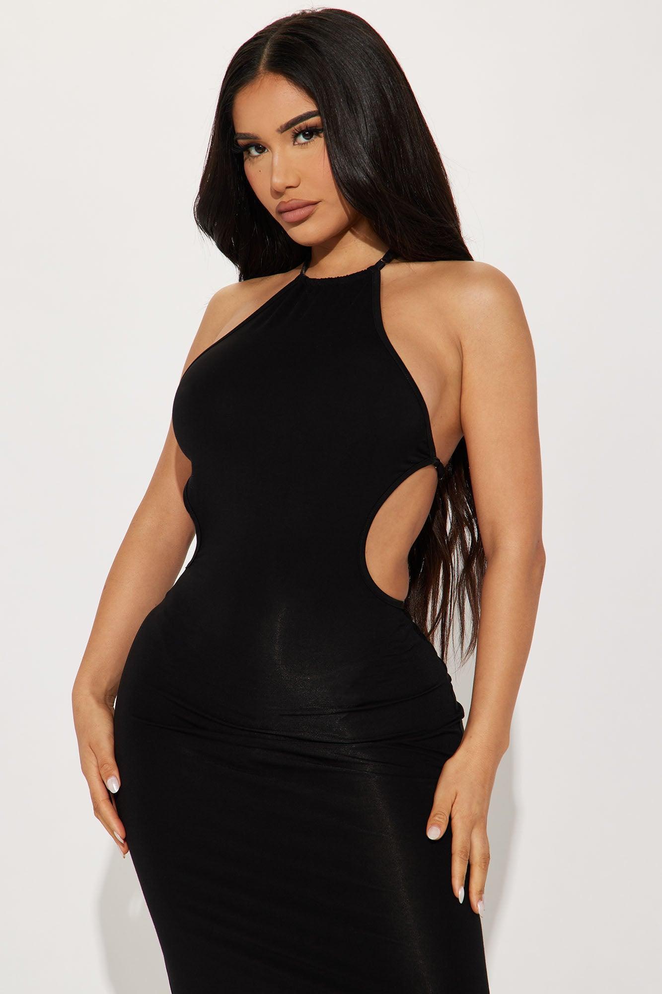 Frankie Backless Halter Maxi Dress - Black Product Image