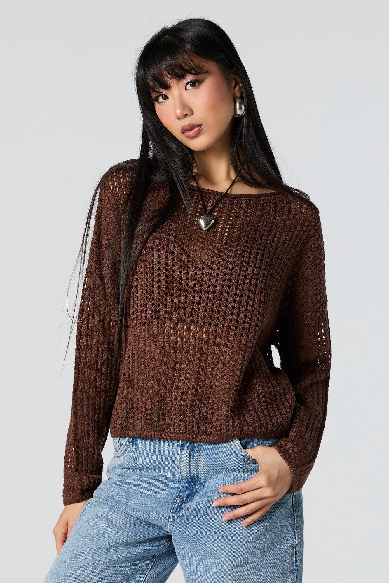 Open Knit Crochet Oversized Sweater Female product image