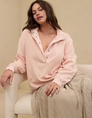 Aerie Getaway Quarter Snap Sweatshirt Product Image