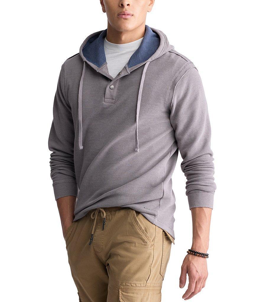 Buffalo David Bitton Long Sleeve Waffle Knit Kafoam Hoodie Product Image