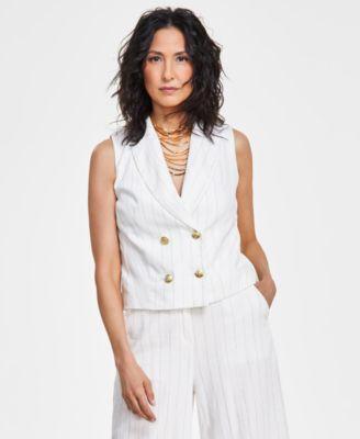 Women's Striped Crop Vest, Created for Macy's  Product Image