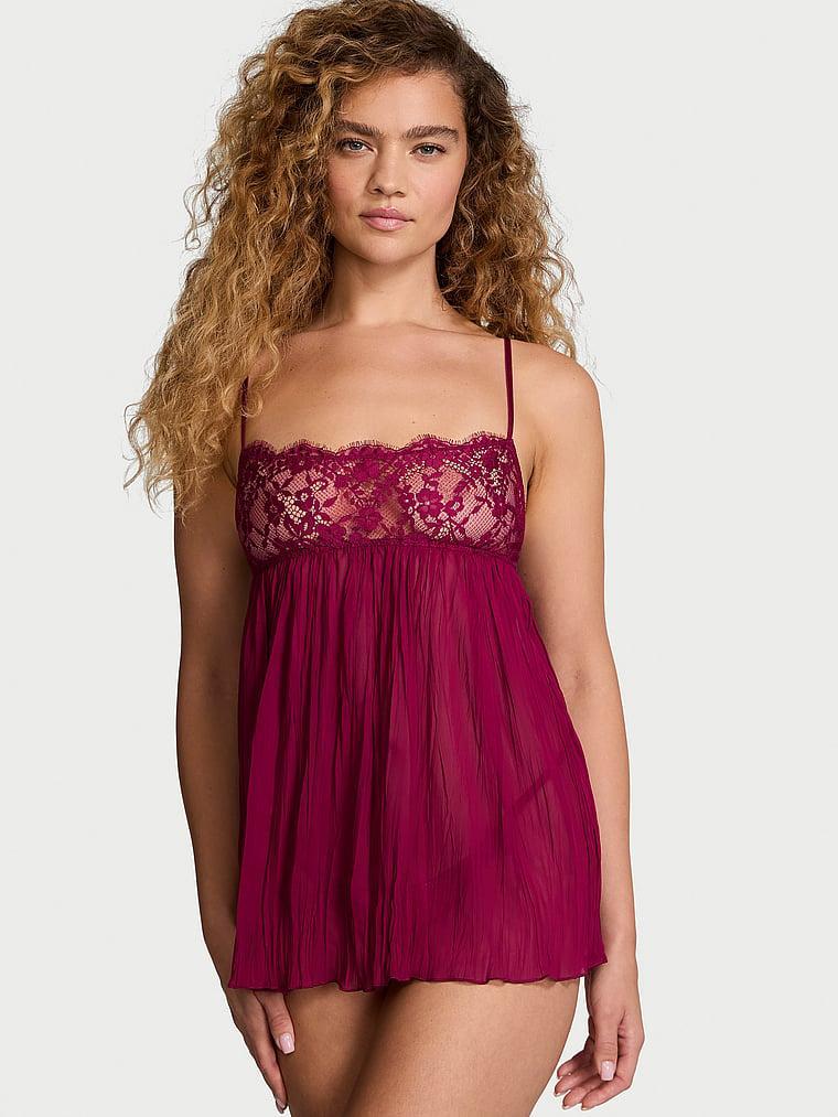 Lace Pleated Babydoll Set Product Image