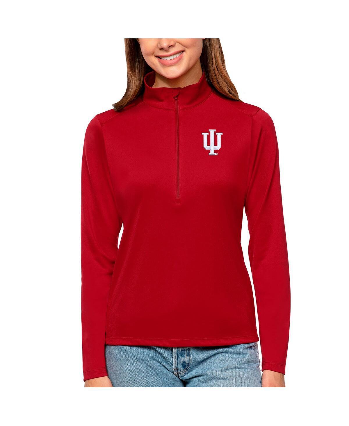 Womens Antigua Indiana Hoosiers Tribute Quarter-Zip Pullover Top Product Image