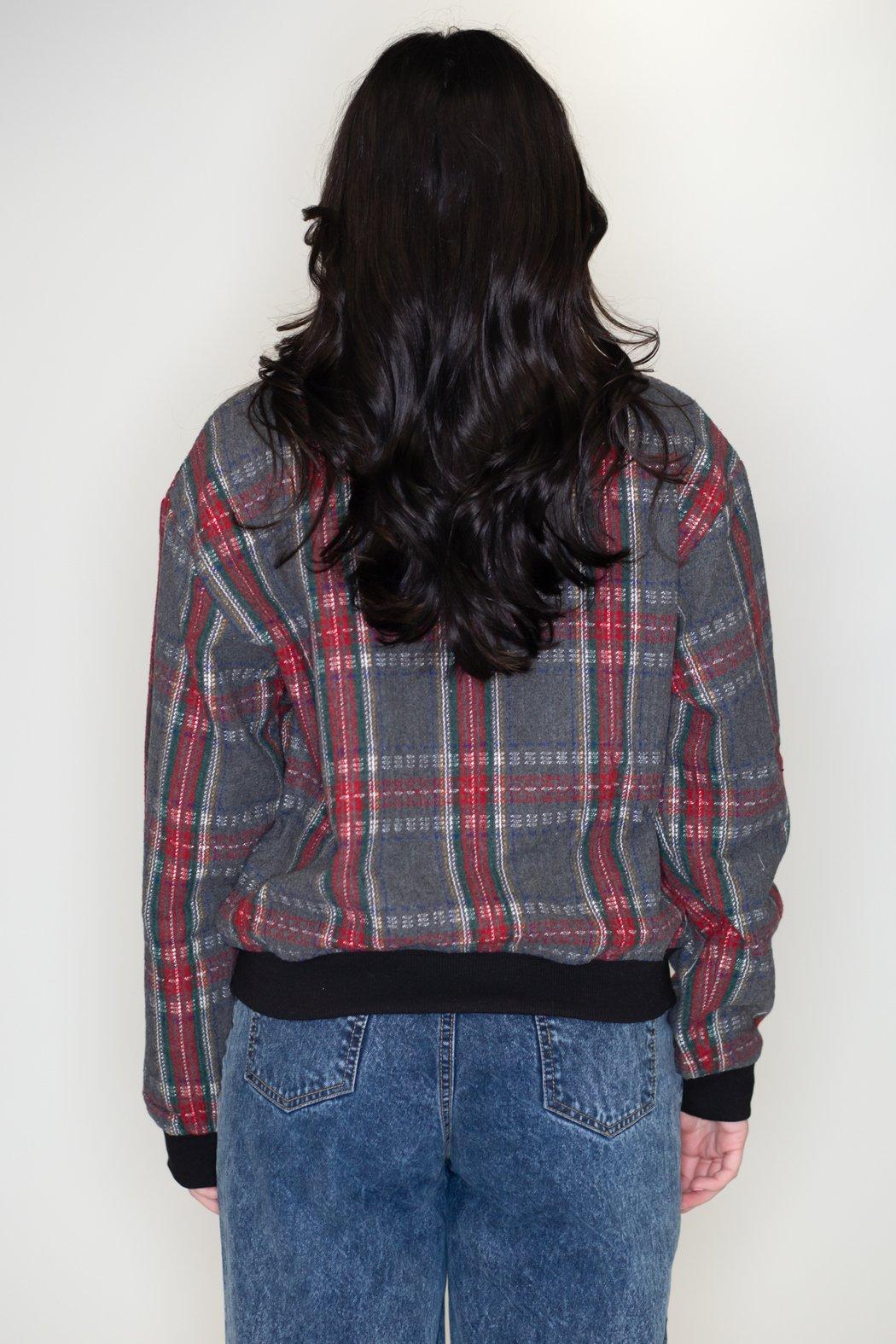 Checkered Bomber Jacket Product Image