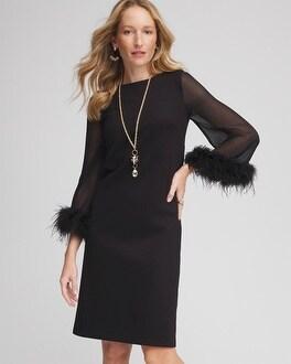 Women's Feather Cuff Sleeve Dress product image