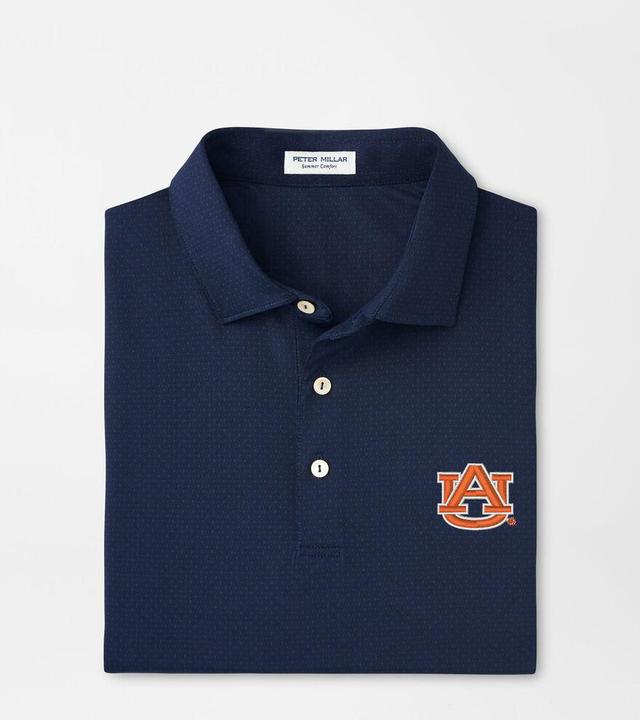 Peter Millar Mens Auburn Tesseract Performance Jersey Polo | Color: Navy | Size: L Product Image