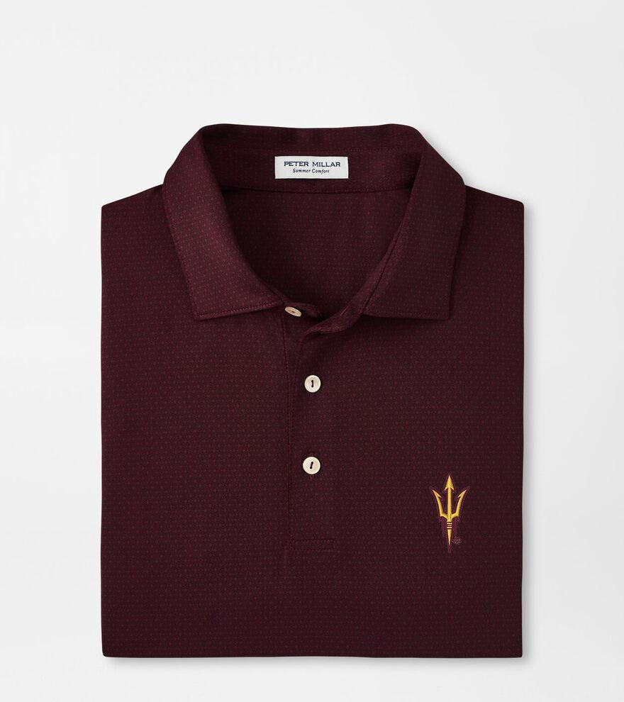 Peter Millar Mens Arizona State Tesseract Performance Jersey Polo | Color: Maroon | Size: 3XL Product Image