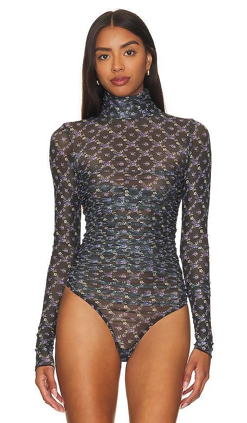 Free People Under It All Ruched Mesh Turtleneck Bodysuit Product Image