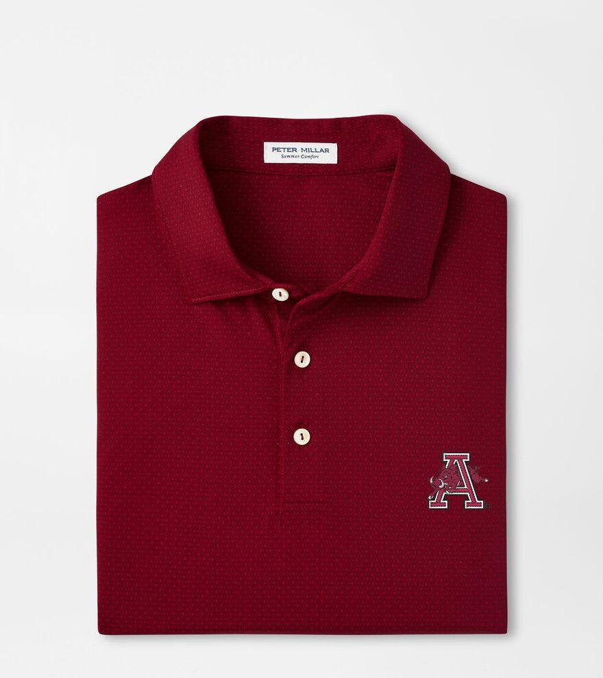 Peter Millar Mens Arkansas Vault Tesseract Performance Jersey Polo | Color: Crimson | Size: S Product Image