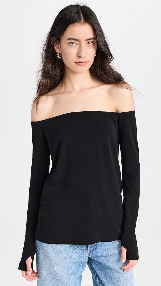 Norma Kamali Long Sleeve Off Shoulder Top | Shopbop Product Image