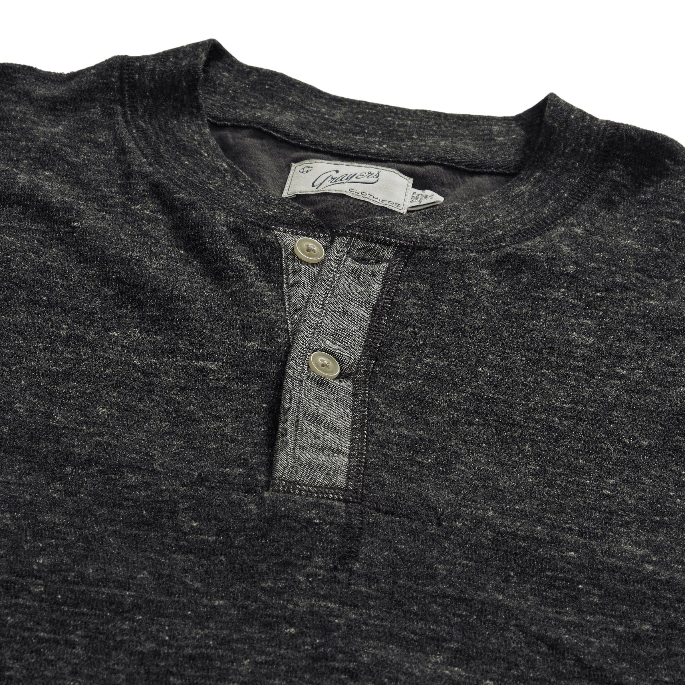 New Windsor Double Cloth Henley - Charcoal Heather Product Image