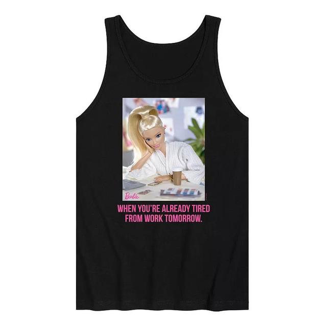 Mens Barbie Already Tired Work Graphic Tank Top Product Image