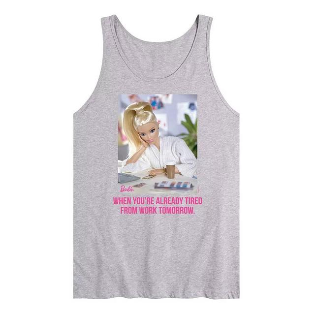 Mens Barbie Already Tired Work Graphic Tank Top Product Image