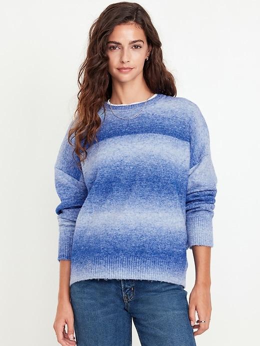 Cozy Crew-Neck Ombré Sweater Product Image