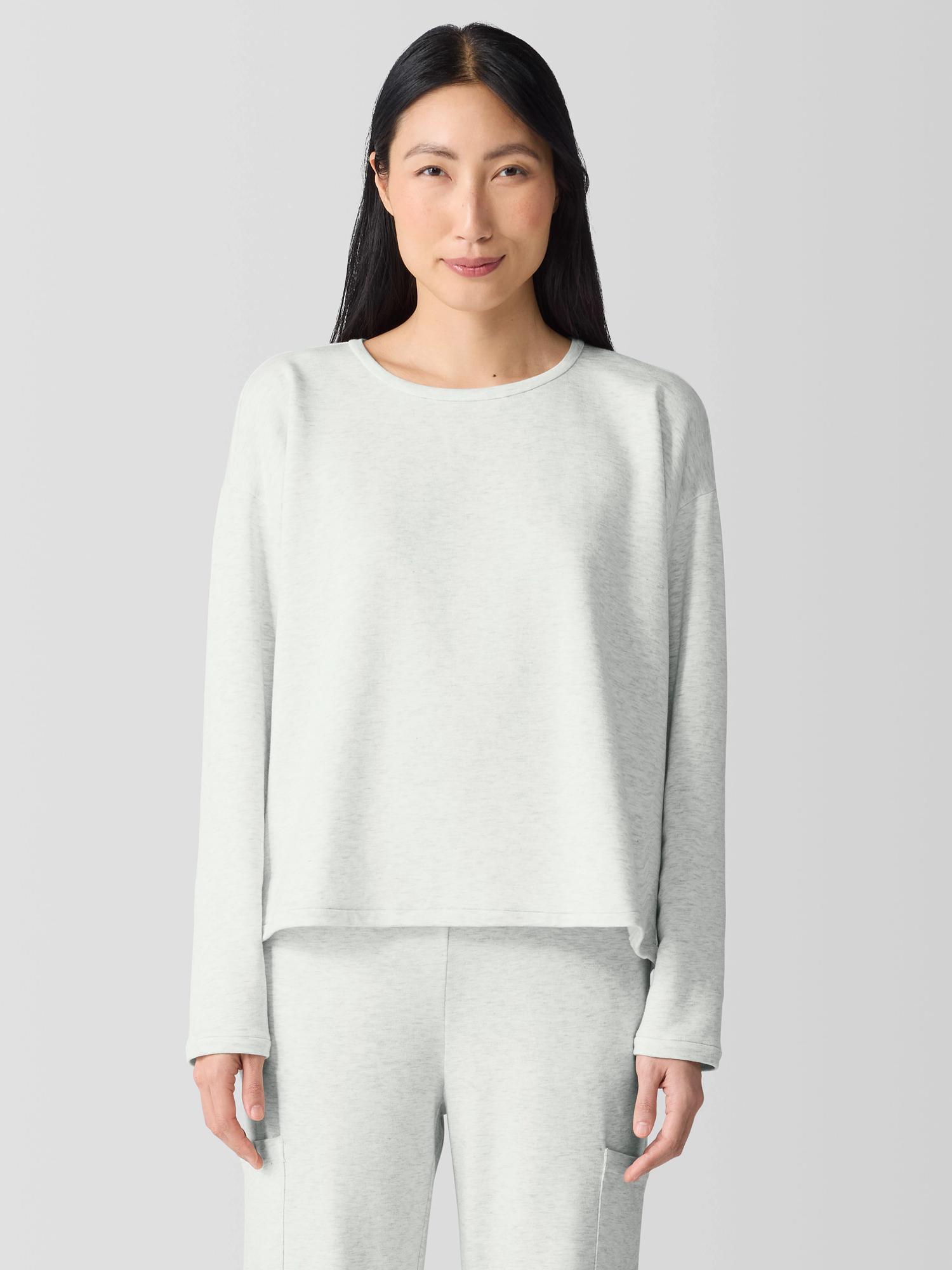 EILEEN FISHER Cozy Brushed Terry Hug Box-Topfemale Product Image