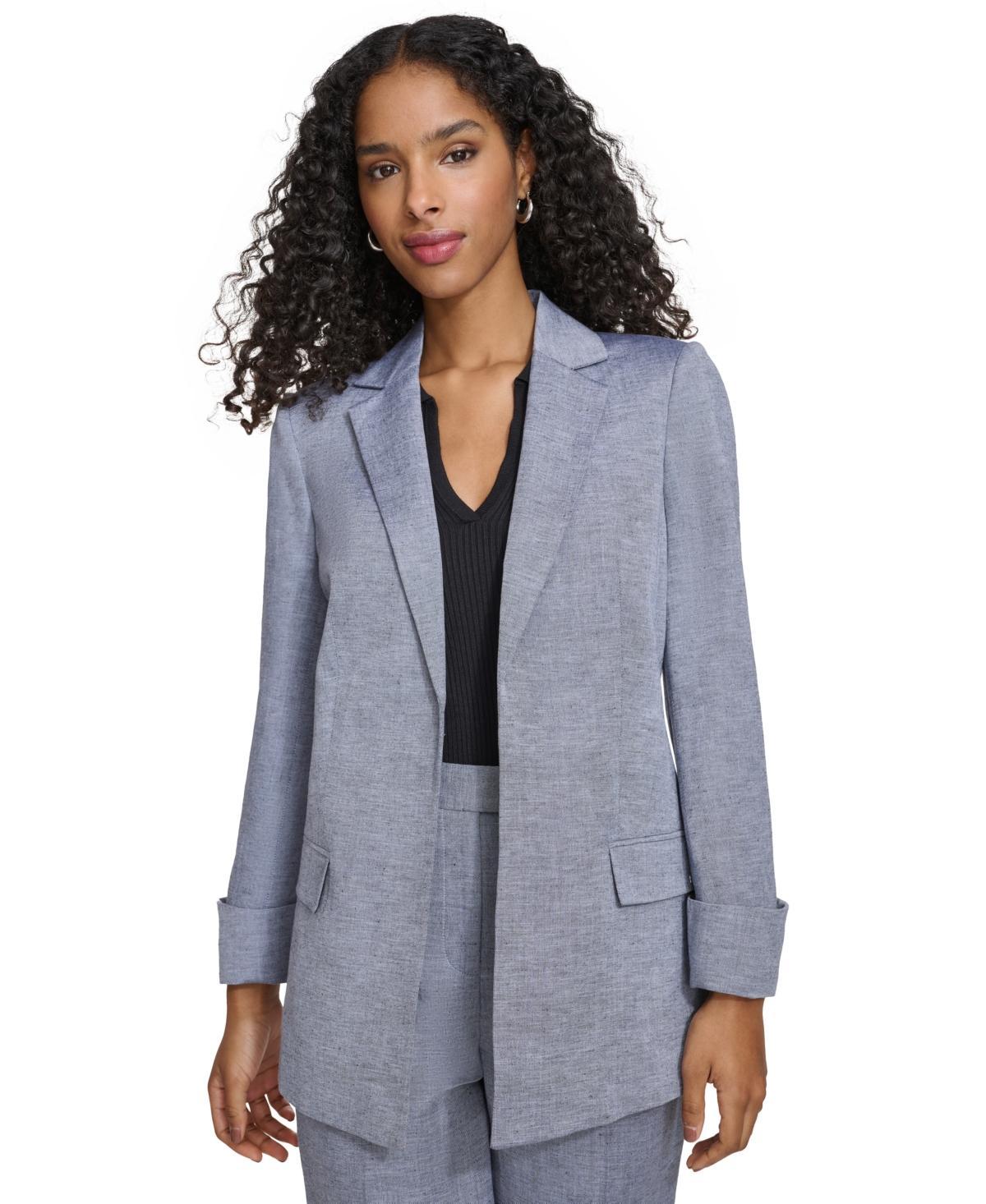 Calvin Klein Womens Open-Front Notched-Collar Blazer Product Image