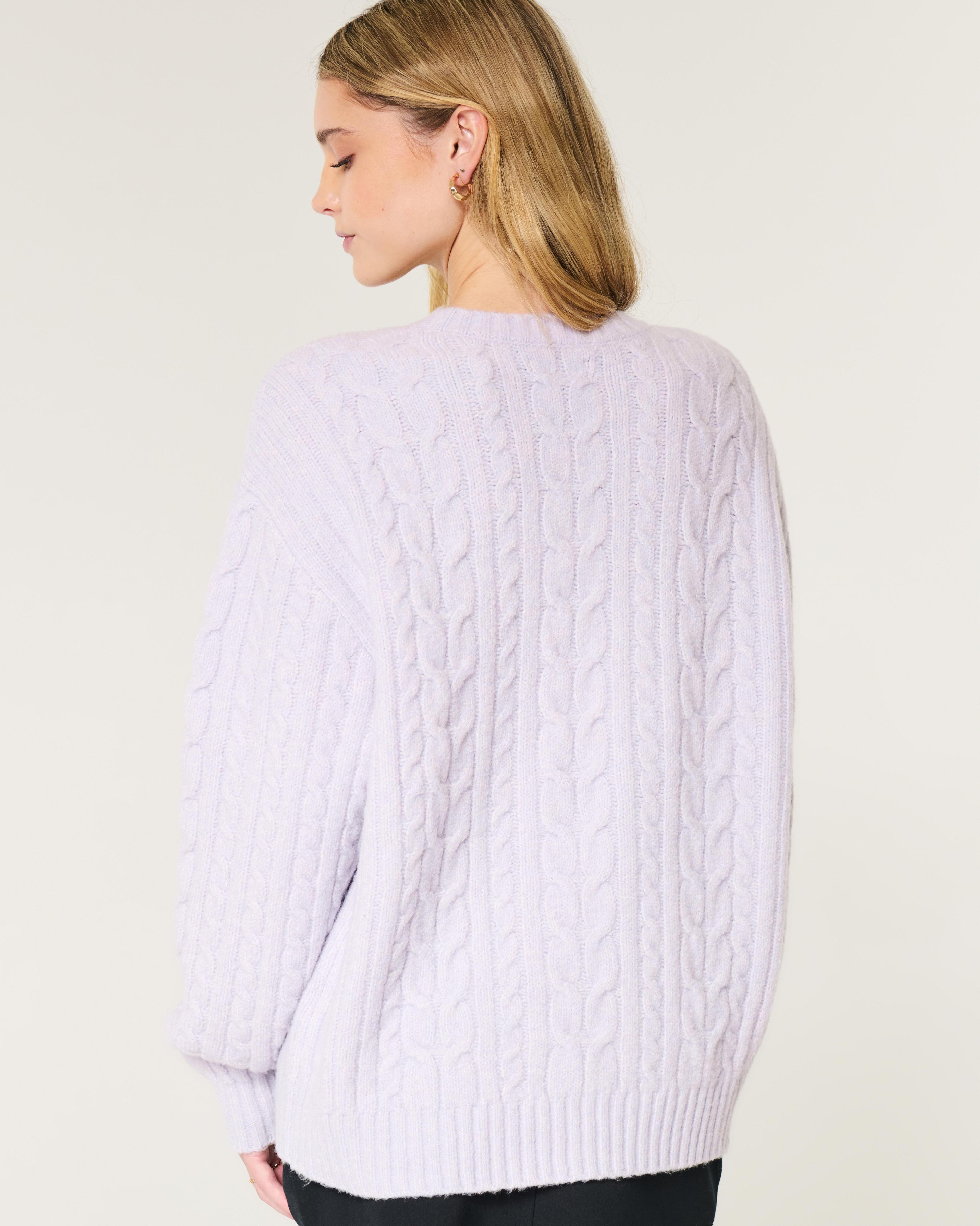 Hollister Comfy Cloud Cable-Knit Crew Sweater Product Image