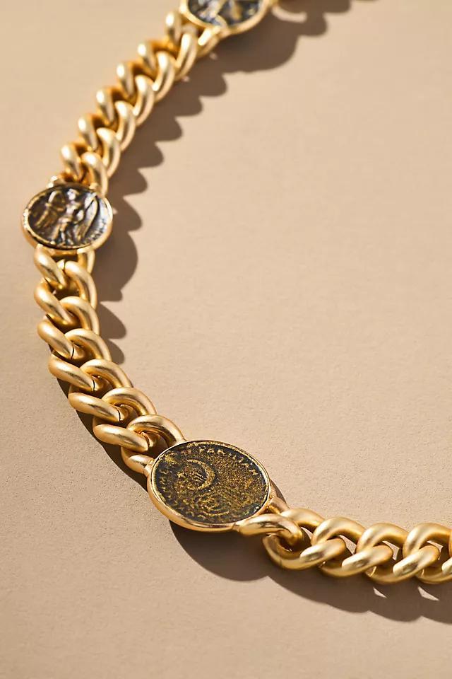 Braided Metal Coin Necklace Product Image