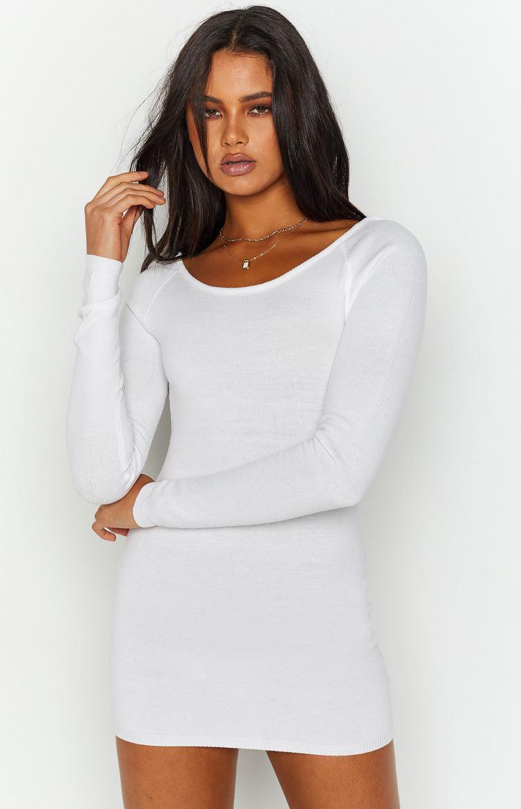 SNDYS Milo White Knit Dress Product Image