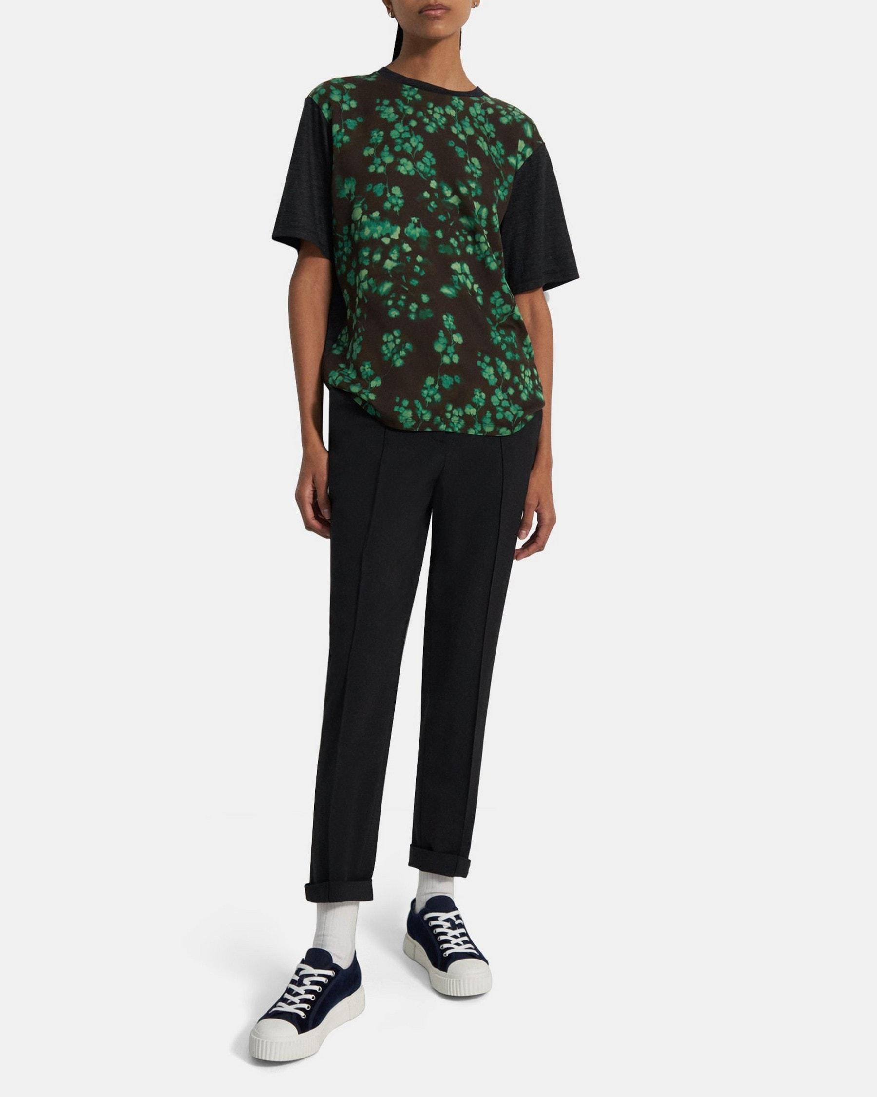 Floral Silk Combo Tee Product Image