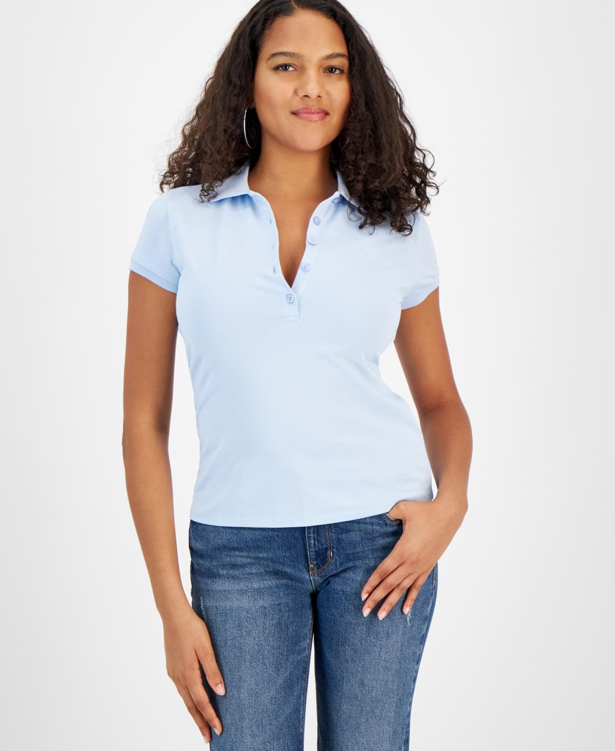 Guess Womens Short-Sleeve Polo Shirt Product Image