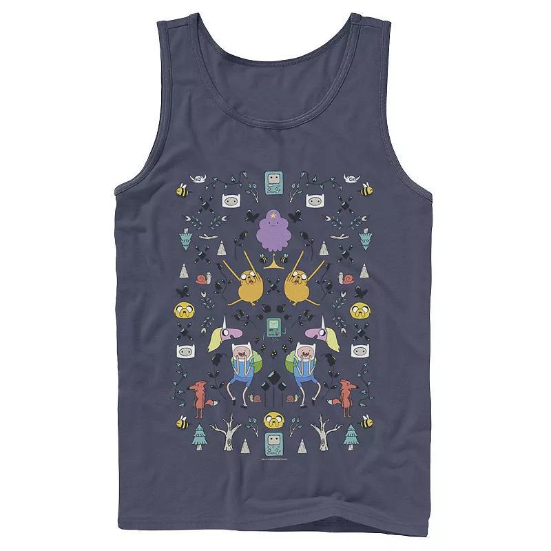 Mens Adventure Time Character Icon Collage Tank Top Athletic Grey Product Image