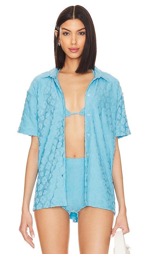 Lovers and Friends x Ella Rose Vacation Blues Shirt in Aqua Blue Product Image