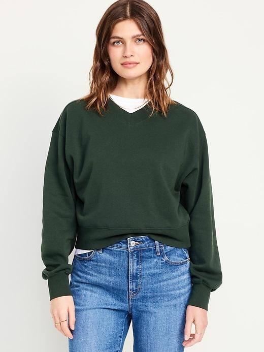 Oversized V-Neck Sweatshirt Product Image