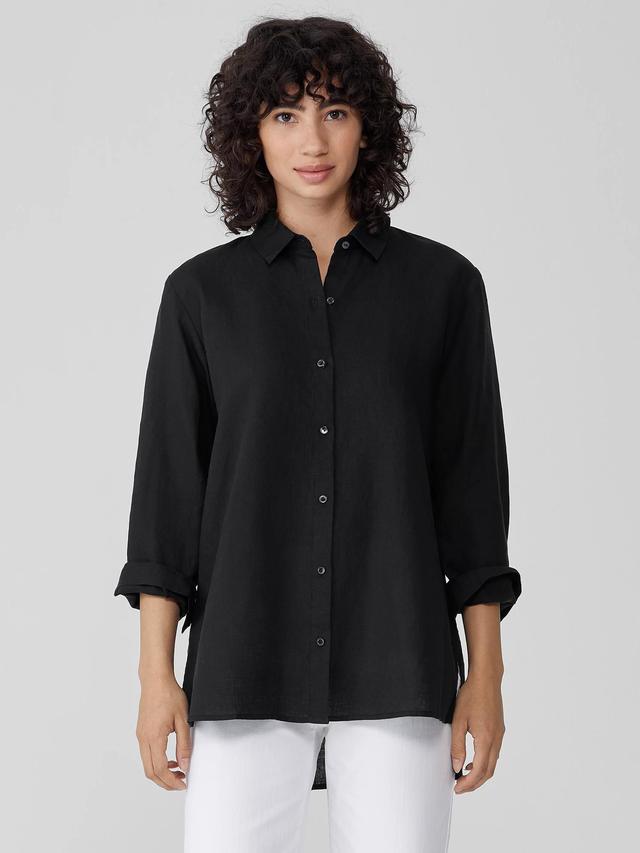 EILEEN FISHER Handkerchief Linen Classic Collar Shirtfemale Product Image